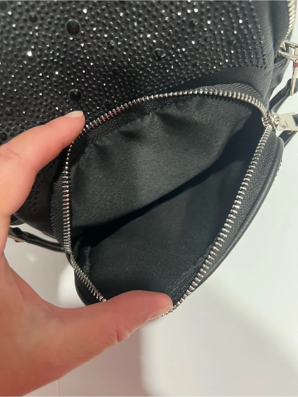 Madden NYC Black Sequin Accent Mini Backpack - Women